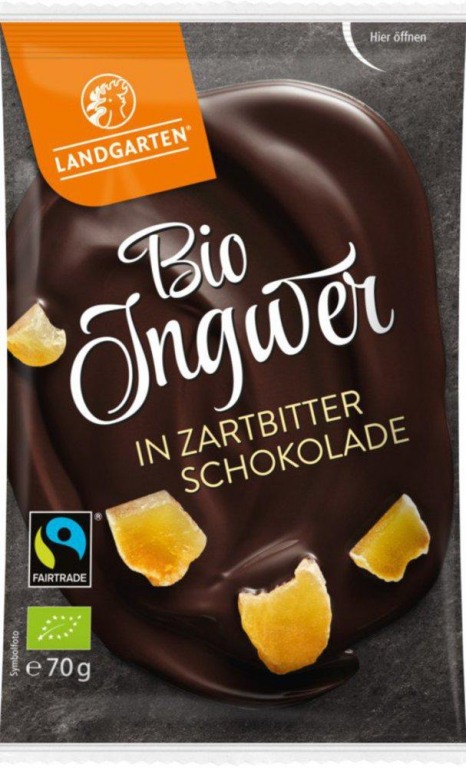 Bio Ingwer in Zartbitter-Schokolade bio